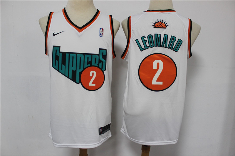 Men Los Angeles Clippers #2 Leonard white Game Nike NBA Jerseys Print->chicago bulls->NBA Jersey